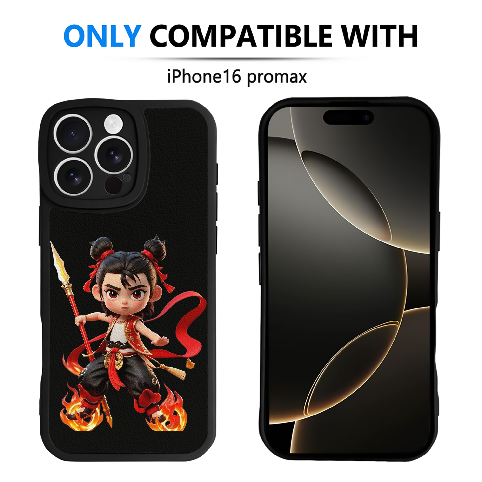 （画像用） Ne Zha 2 ナタ 魔童の大暴れ 【iPhone 16シリーズ対応】シリコンスマホケース（レザー調） 材質：シリコン